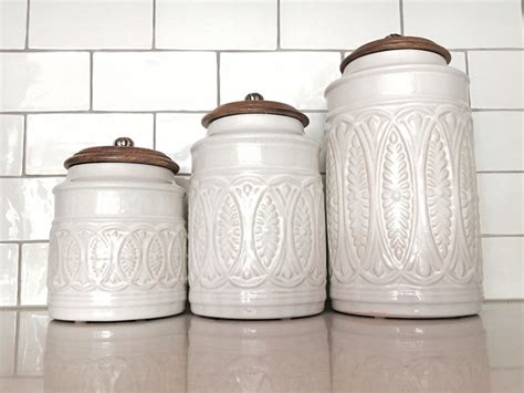 white farmhouse kitchen canisters sets bianca  piece kitchen