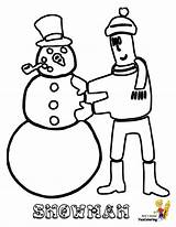 Coloring Pages Snowman Christmas Snowflakes Snowmen Penguin sketch template