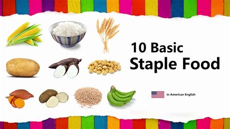 learn staple food  english  basic names  spelling youtube