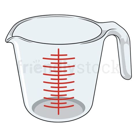 cartoon glass measuring cup baking tool vector illustration friendlystock