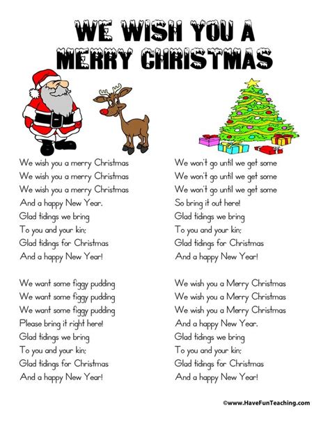 merry christmas lyrics  fun teaching merry