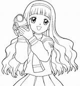 Sakura Coloring Pages Manga Tomoyo Camera Daidouji Cardcaptor Tiffany Dress Girl Et Printable sketch template