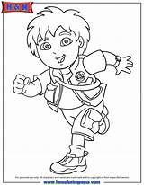 Go Diego Coloring Running Pages Cartoon sketch template