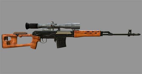 model svd dragunov sniper rifle model vr ar  poly max obj fbx