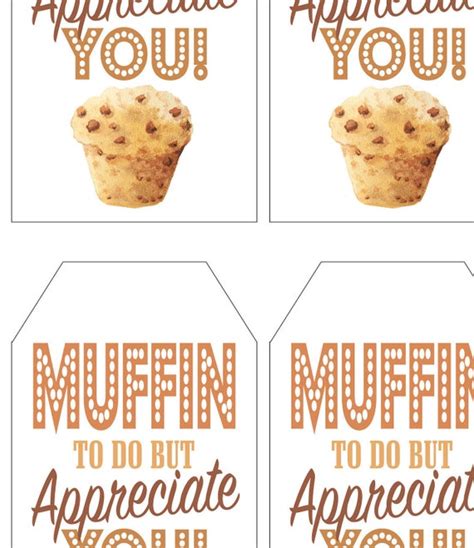 muffin tags appreciation tags appreciation gift tag  etsy