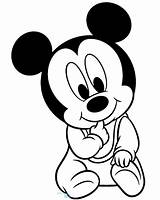 Mickey Coloring Mouse Baby Cute Pages Colouring Friends Template Pdf sketch template