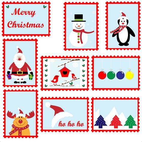 christmas postage stamps template  stock photo public domain pictures