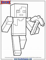 Minecraft Coloring Pages Colouring Skins Character Alex Gif Skin Armor Resolution Color Steve Sheets Printable Print Kids Pickaxe  Name sketch template