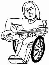 Coloring Pages People Disabilities Easily Print sketch template