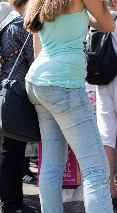 spanish teen in tight jeans with beautiful round butt