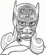 Coloring Dia Muertos Los Pages Skull Popular sketch template