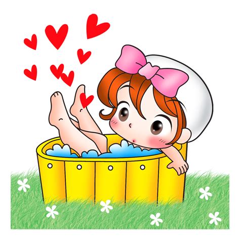 Cartoon Cute Bath Girl 8470236 Png
