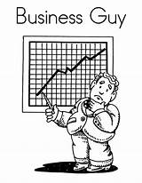 Business Coloring Pages Guy Chart sketch template