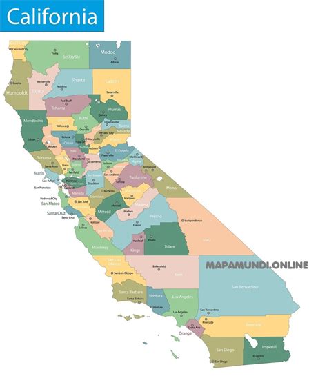 mapa de california usa y sus y definicion