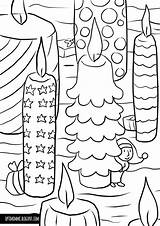 Värityskuva Winter Optimimmi Candles Coloring sketch template