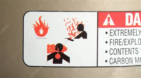 warning label stock image  science photo library