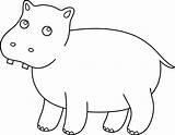 Hippo Lineart Hippopotame Animaux Coloriage Sweetclipart Coloriages sketch template