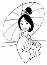 Mulan Coloring Pages Kids Color Disney Cute sketch template