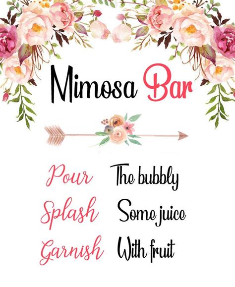 printable mimosa bar sign printable templates  nora