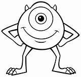 Wazowski Monsters Sully Cartoon Faciles Eyed Getcolorings Moldes Desenhos Monstruos X3e X3cb Lilo Stitch Fáciles Lapiz sketch template