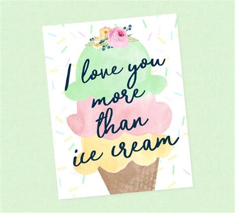 I Love You More Than Ice Cream Sign Instant Download Ice Etsy