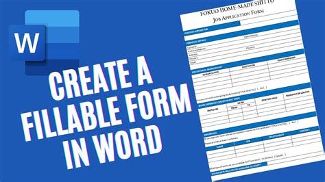 create  fillable form  word microsoft word tutorials youtube