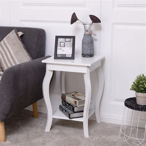 white modern accent side table