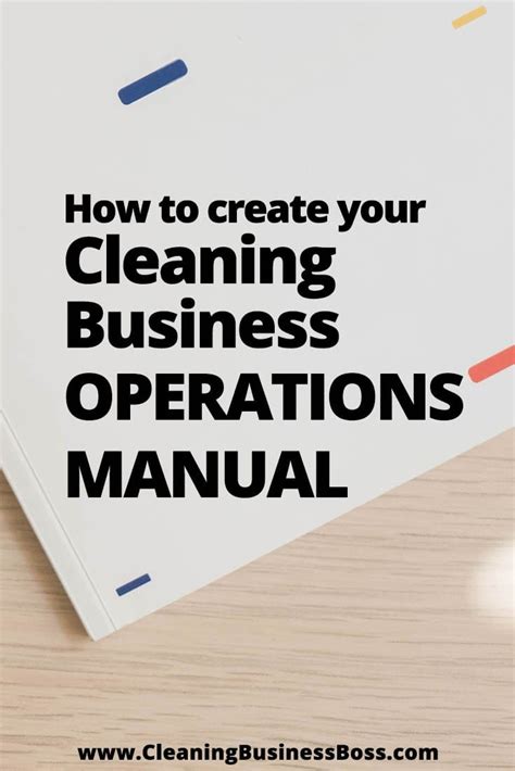 create  cleaning business operations manual cleaning