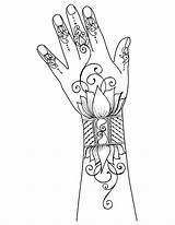Mehndi Henna Drawing Designs Step Simple Getdrawings Hands sketch template