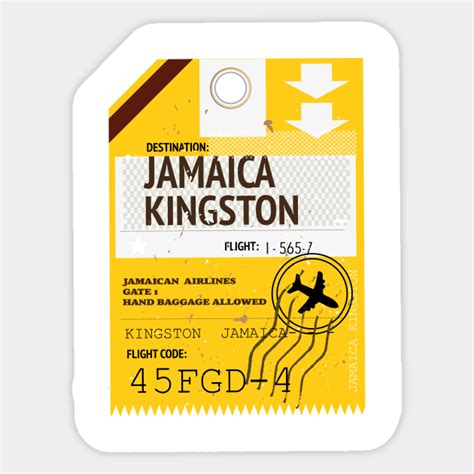 jamaica kingston travel ticket jamaica kingston travel sticker teepublic