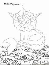 Vaporeon Pokemon Coloring Printable Pages Cartoons Color sketch template