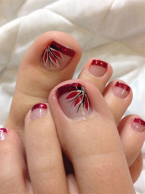 glitter french tip pedicure simple toe nails pedicure designs