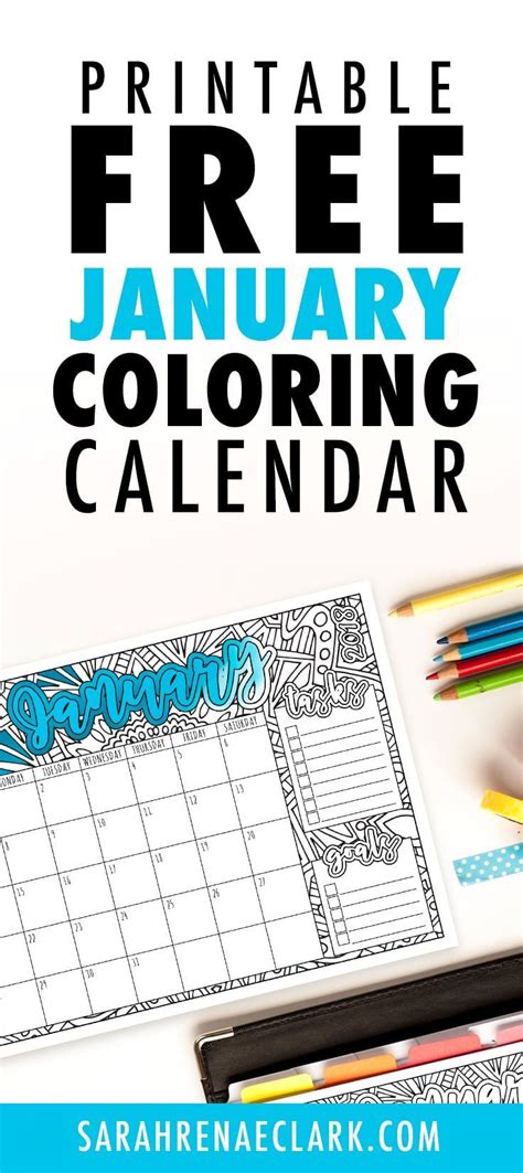 january calendar  printable coloring calendar   sarah