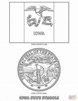 Coloring State Iowa Pages Symbols Printable sketch template