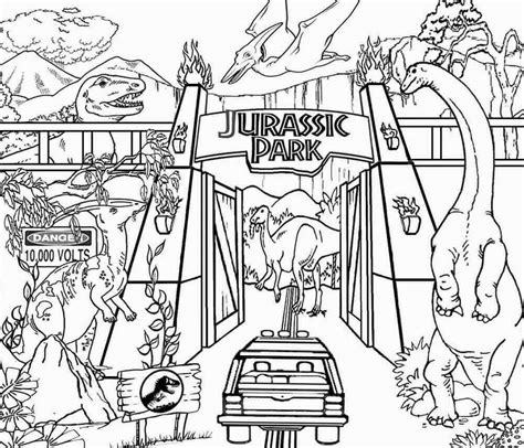 printable jurassic world coloring pages