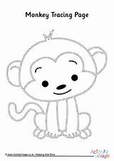 Tracing Monkey Pages Drawing Kids Templates Animal Coloring Colouring Printables Preschool Activityvillage Trace Animals Monkeys Template Pre Cute Little Activity sketch template