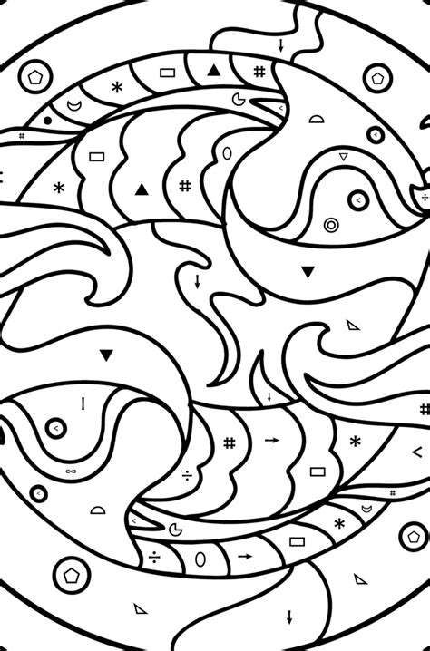 disegno da colorare segno zodiacale pesci   stampare