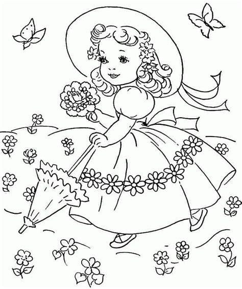 spring season colouring pages   kids girls  coloring home