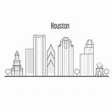 Houston Skyline Illustrations Vector Clip City sketch template