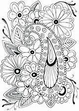Coloring Pages Flower Adults Printable Print Flowers Cool Summer Small Detailed Color Floral Getcolorings Getdrawings Colorings sketch template