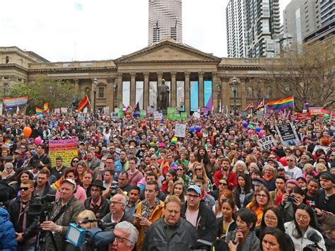 same sex marriage thousands rally in melbourne to support