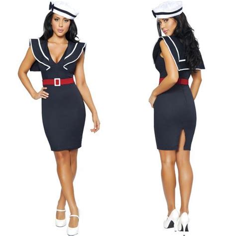 Pin Up Navy Sailor Girl Captain Costume Costumes For