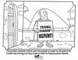 Jeremiah Warns Prophet Repent Prophets Whatsinthebible Chronicles Isaiah Warning Israelites sketch template