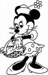 Minnie Mouse Coloring Pages Basket Disney Colorear Para Lady Páginas Original Originales They sketch template