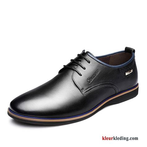 heren leren schoenen schoenen casual brits kant trend bedrijf mannen echt leer zwart goedkoop