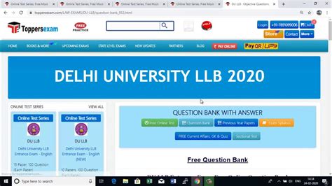 delhi university llb  updated syllabus  mock test  question bank pattern details