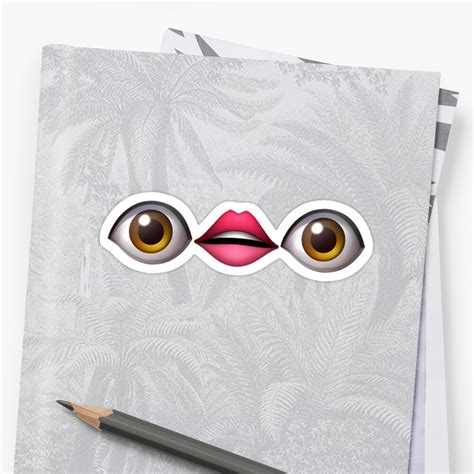 Eye Mouth Eye Emoji Meme Sticker By Klfollett Redbubble