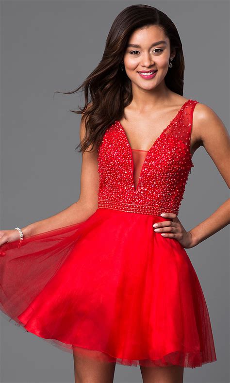 Dave And Johnny Short Red Party Dress Promgirl