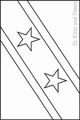 Flags North American Caribbean St Nevis Colouring Large Book Fotw sketch template