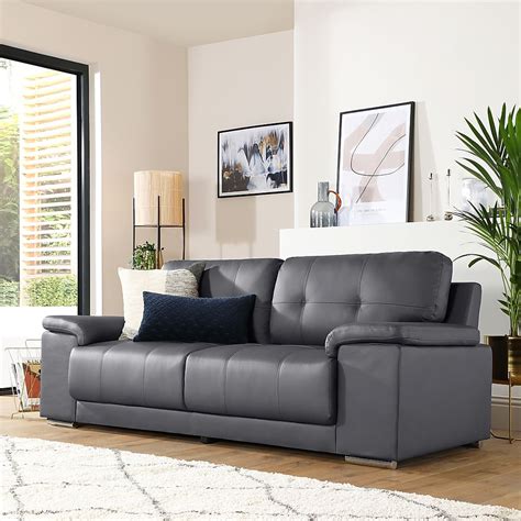 kansas grey leather  seater sofa furniture  choice